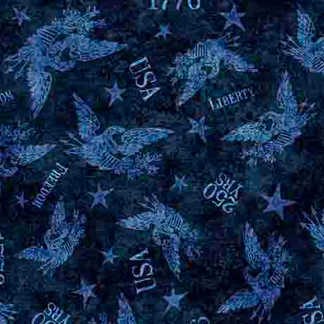 1776 - Tonal American Eagle - DK Blue - Yardage