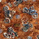 Stars, Stripes & Steel - Grunge Biker Toss - Rust - Yardage