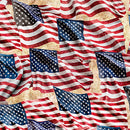 Stars, Stripes & Steel - Waving American Flag - Cream - Yardage