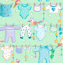 Little Ones - Baby Clothesline - Light Green - Yardage