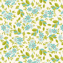 Curious Kittycats - Floral - Cream - Yardage