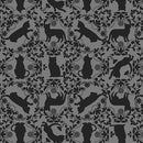 Curious Kittycats - Cat Silhouettes - Gray - Yardage