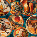 Canyonlands - Horse Medallions - Teal - Yardage