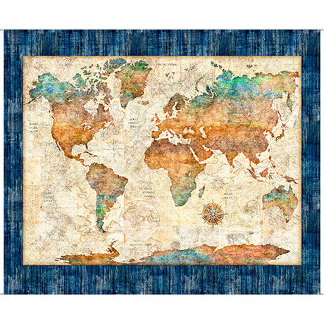 Nauticus - World Map 36" 1/2 X 43" - Panel