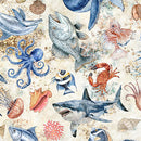 Nauticus - Sea Creatures - Cream - Yardage