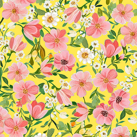 Flora & the Fox - Floral - Yellow - Yardage