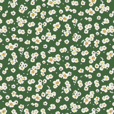 Flora & the Fox - Posies - Dark Green - Yardage