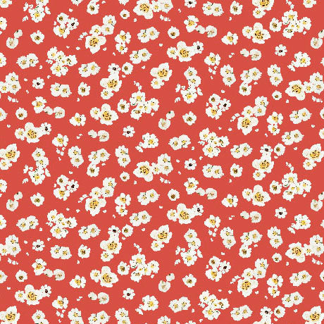 Flora & the Fox - Posies - Red - Yardage
