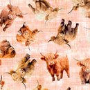 Udderly Adorable - Baby Cow Toss - Salmon - Yardage