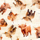 Udderly Adorable - Baby Cow Toss - Cream - Yardage