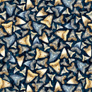 Into the Deep - Shark Teeth - Navy - Yardage
