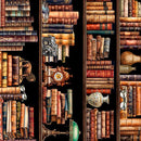 Bookworm - Bookshelf Border Stripe - Multi - Yardage