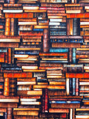 Bookworm - Stacked Books - Multi - Yardage