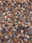 Bookworm - Letters - Brown - Yardage