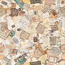 Bookworm - Book Ephemera - Tan - Yardage