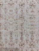 Bookworm - Vintage Ornamental Print - Cream - Yardage