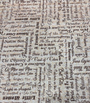 Bookworm - Classic Books Text - Cream - Yardage