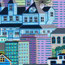 Balloonfest - Buildings - Blue - Yardage