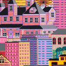 Balloonfest - Buildings - Pink - Yardage