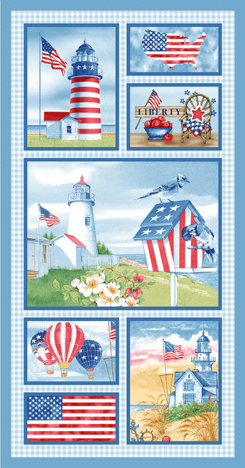 Shoreline Stories Patriot Lighthouse 24" x 44" Panel