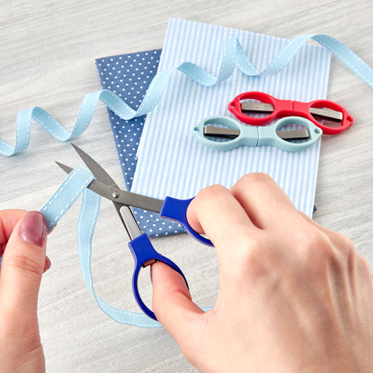 Sew Aid Compact Folding Scissors Purple, Teal or Pink