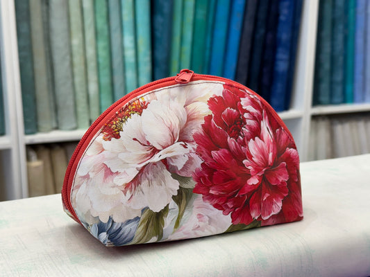 Taco Pouch Bag #37 - Red & White Flowers