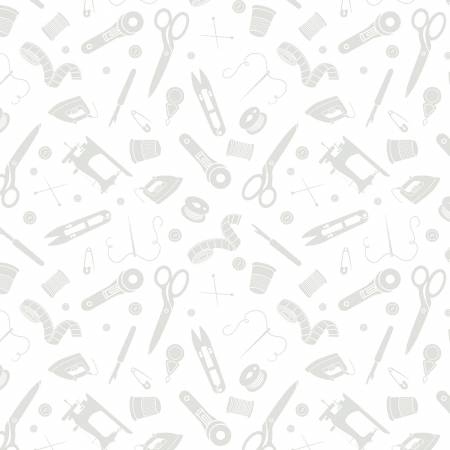Sew Happy 2 - Sewing Essentials White on White- Fabric