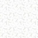 Sew Happy 2 White on White Scissors Fabric