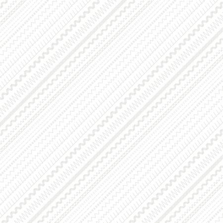 Sew Happy  2 - Stiches White on White- Fabric