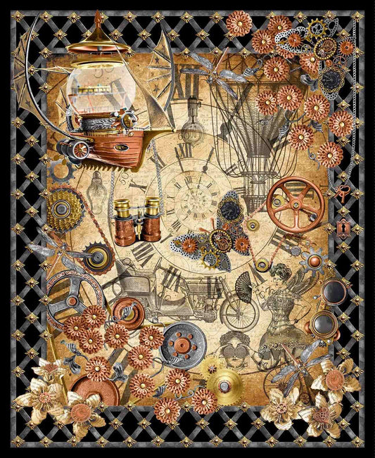 Full Steam Ahead Panel Blank Quilting 36"