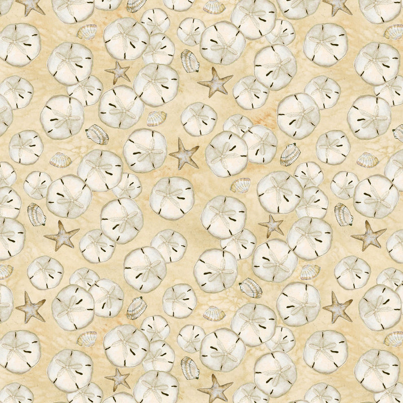 Coastal Sanctuary Sand Dollars Tan Fabric