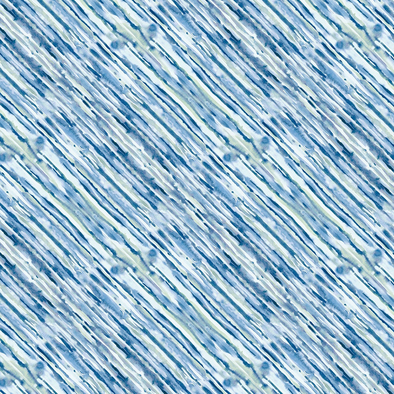 Coastal Sanctuary Diagonal Sea Texture Blue Fabric