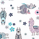 Llama Digital Cuddle Blush Fabric