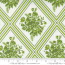 Merry Little Christmas Green Floral Lattice Fabric