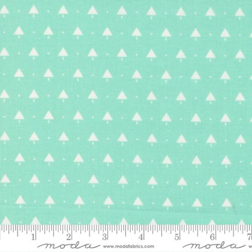 Merry Little Christmas Aqua Trees Fabric