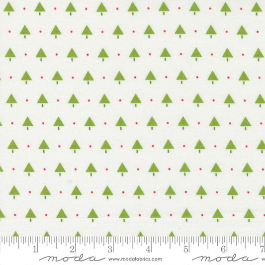 Merry Little Christmas Cream Trees Fabric