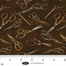 Forget Me Not - Scissors - Brown - Yardage