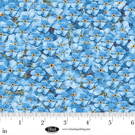 Forget Me Not - Flowers - Blue - Yardage