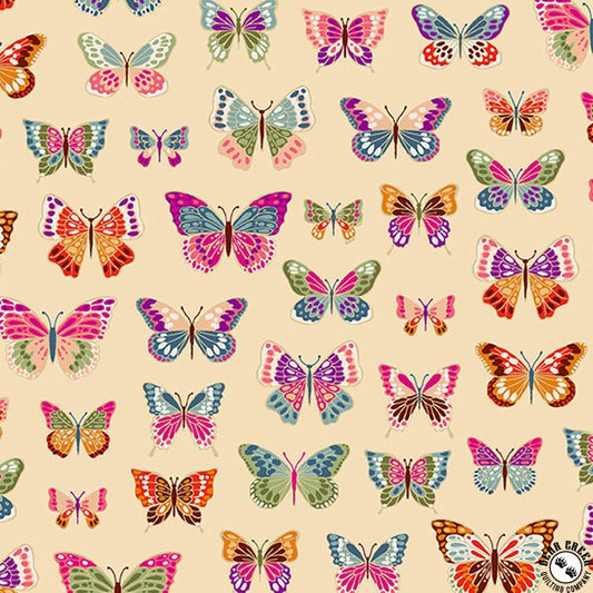 Makower Luxe Butterfly Cream Fabric