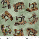 Forget Me Not - Sewing Machines - Sage - Yardage