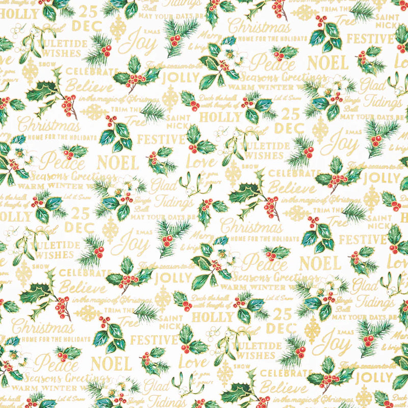 Christmas Rodeo Season's Greetings Cream Fabric