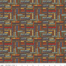 Happy Haven - Text - Brown - Yardage