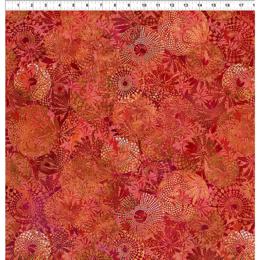 Allure Red Exotic Flower Yardage