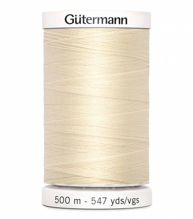 Gutermann - Polyester All Purpose Thread - 500 m/547 yds - #800 - Ivory