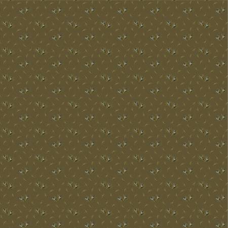Garden Tale Mocha Flower Bud Fabric