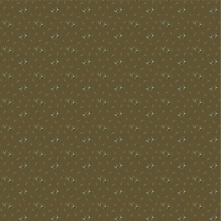 Garden Tale Mocha Flower Bud Fabric