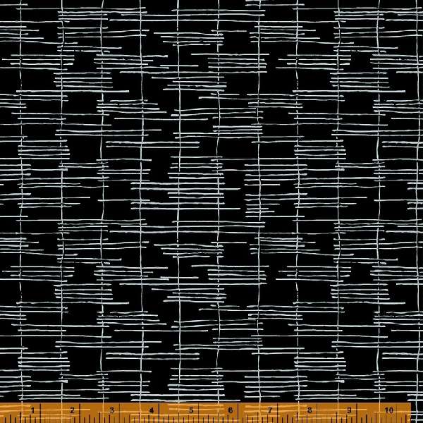 Maker's Collage Black Trellis Yardage