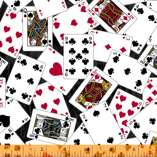 Mancave Black Playing Cards Fabric