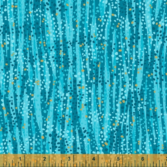 Dewdrop Ocean Metallic Embellished Fabric