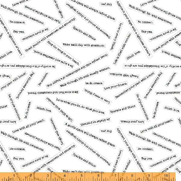 Maker's Collage White/Black Blessings Yardage